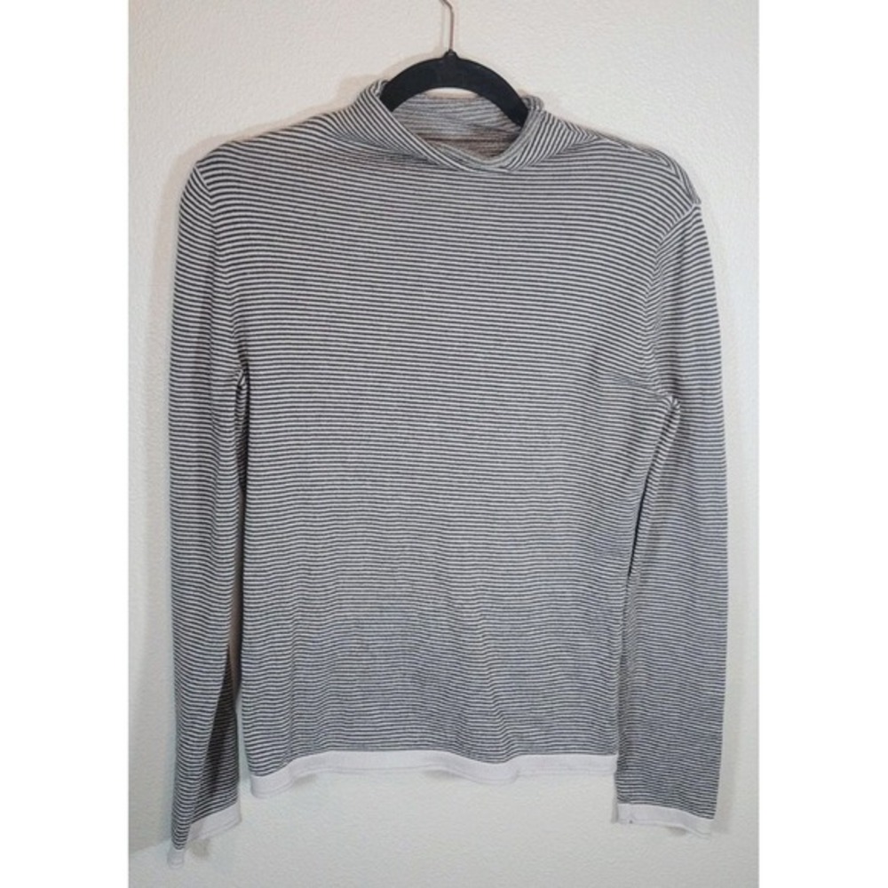 Title Nine Black Stripe Mock Neck Long‎ Sleeve Top Small